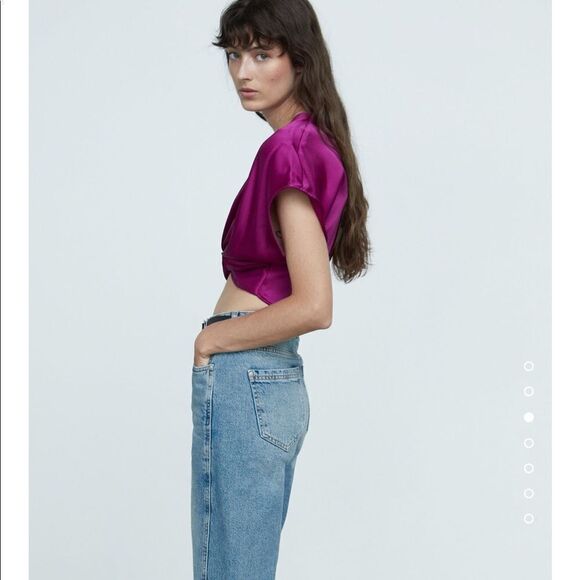 Zara knotted satin effect top - Picture 5 of 9